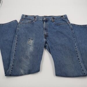 Levi's 517 Boot Cut Blue Jeans Men 38x34 Vintage Distressed Suspender Button Y2K